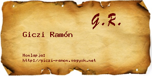Giczi Ramón névjegykártya